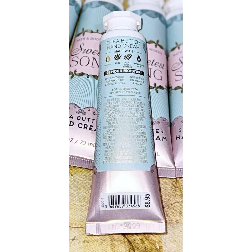 Bath & Body Works 1 fl oz Sweetest Song Shea Butter Hand Cream x6